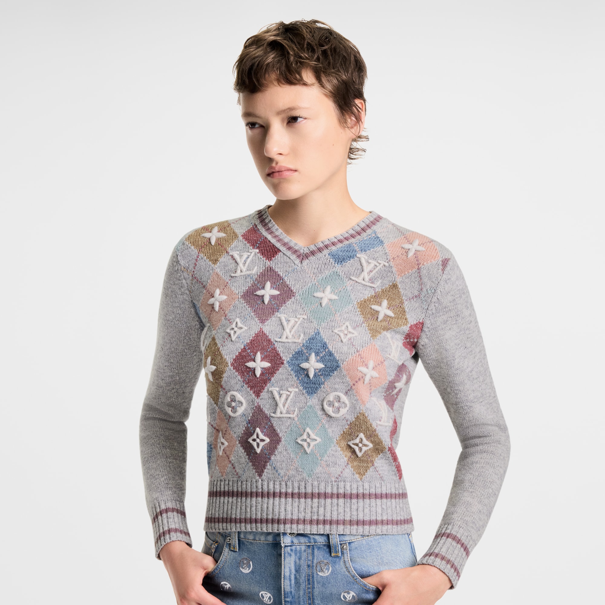 3D Signature Argyle Pullover  in Women