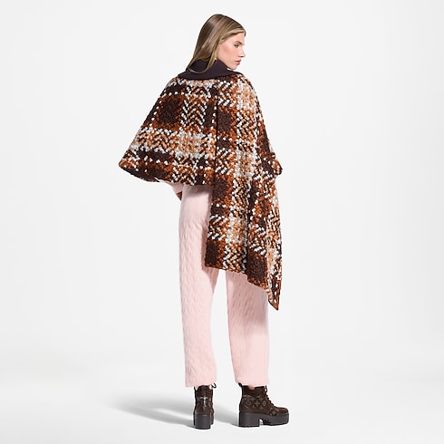 Asymmetrical Tartan Tweed Cape Coat in Women's Ready to Wear Coats and Jackets collections by Louis Vuitton (Product zoom)