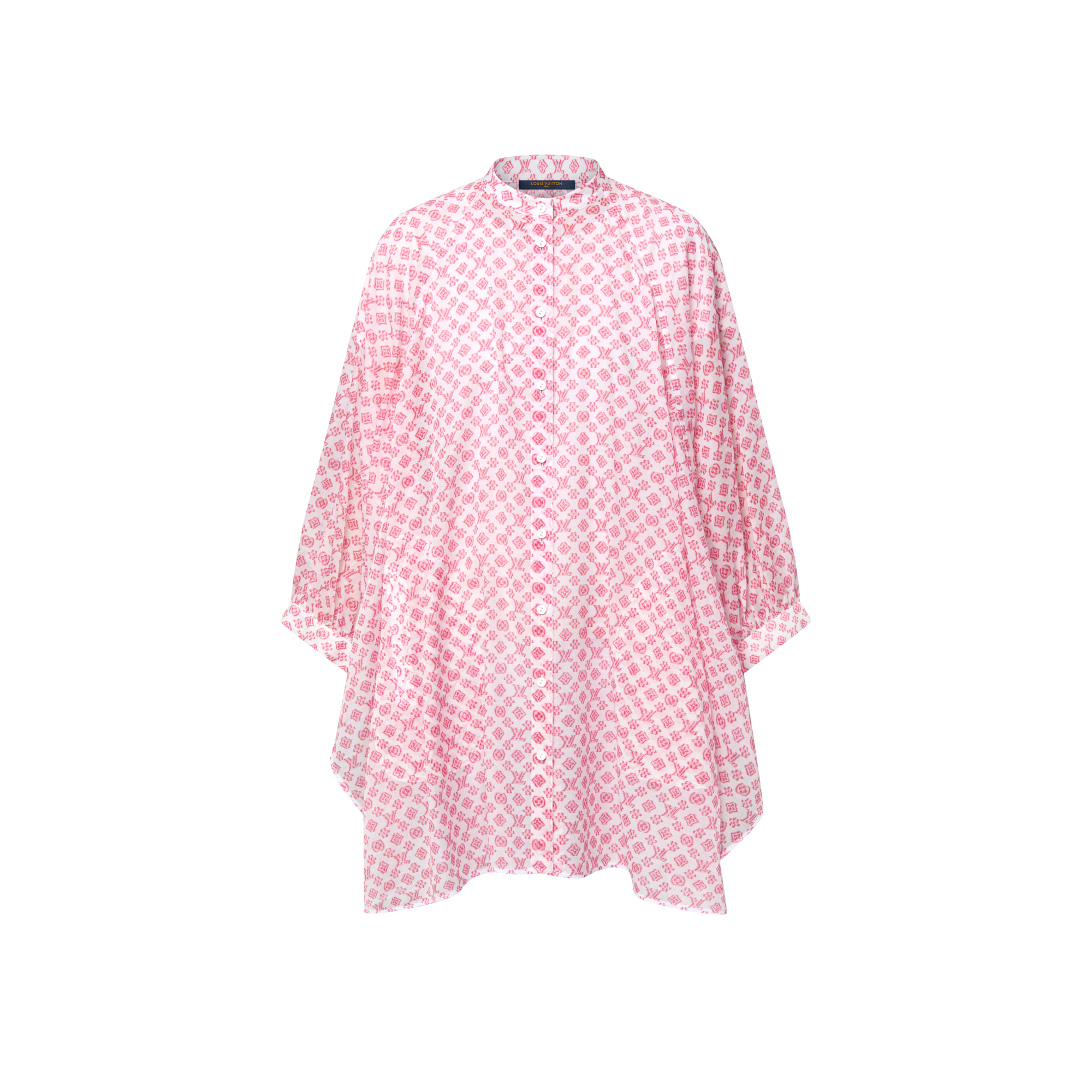 فستان بنقشة Monogram ضبابية وأكمام فضفاضة  in النساء