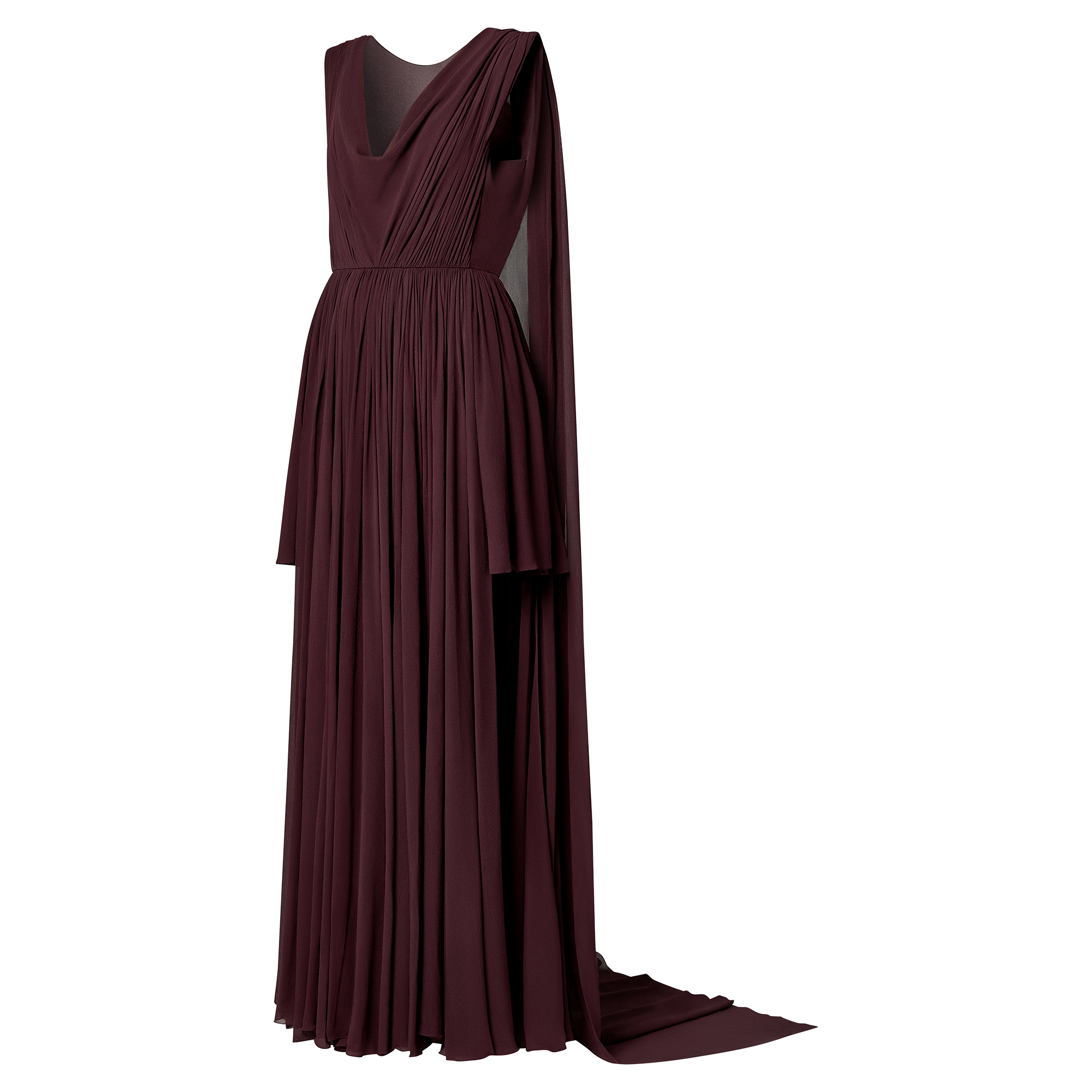 Cape Back Asymmetrical Gown