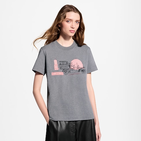Car Print T-Shirt in Women's Ready to Wear T-shirts and Sweatshirts collections by Louis Vuitton (Product zoom)