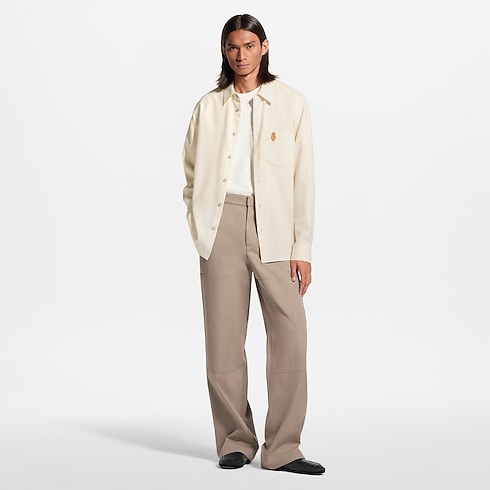 قميص فلانيل مصنوع من الكشمير والقطن بأكمام طويلة in الرجال's الملابس جميع الملابس collections by Louis Vuitton (تكبير صورة المنتج)