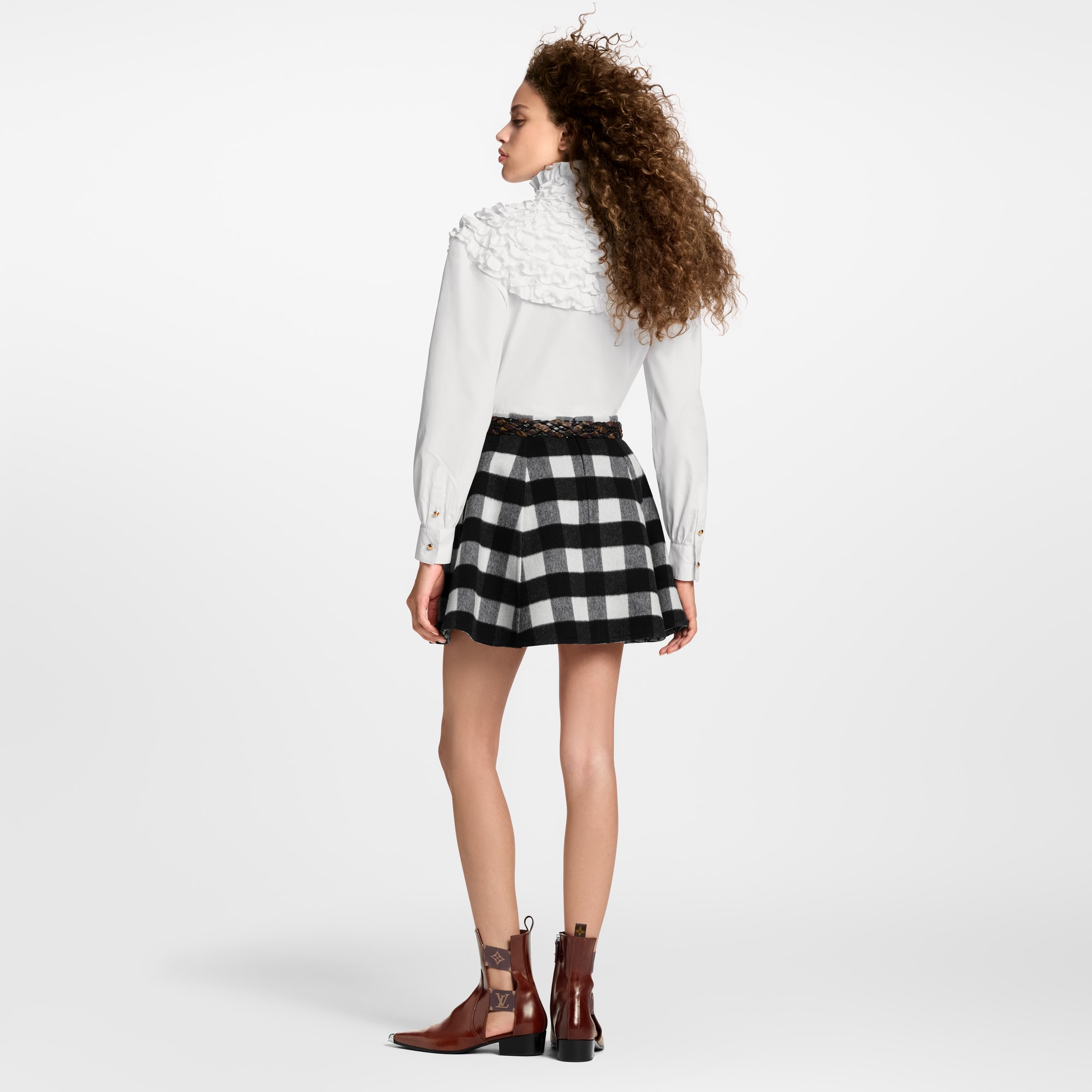 Check Flared Skirt  in Women