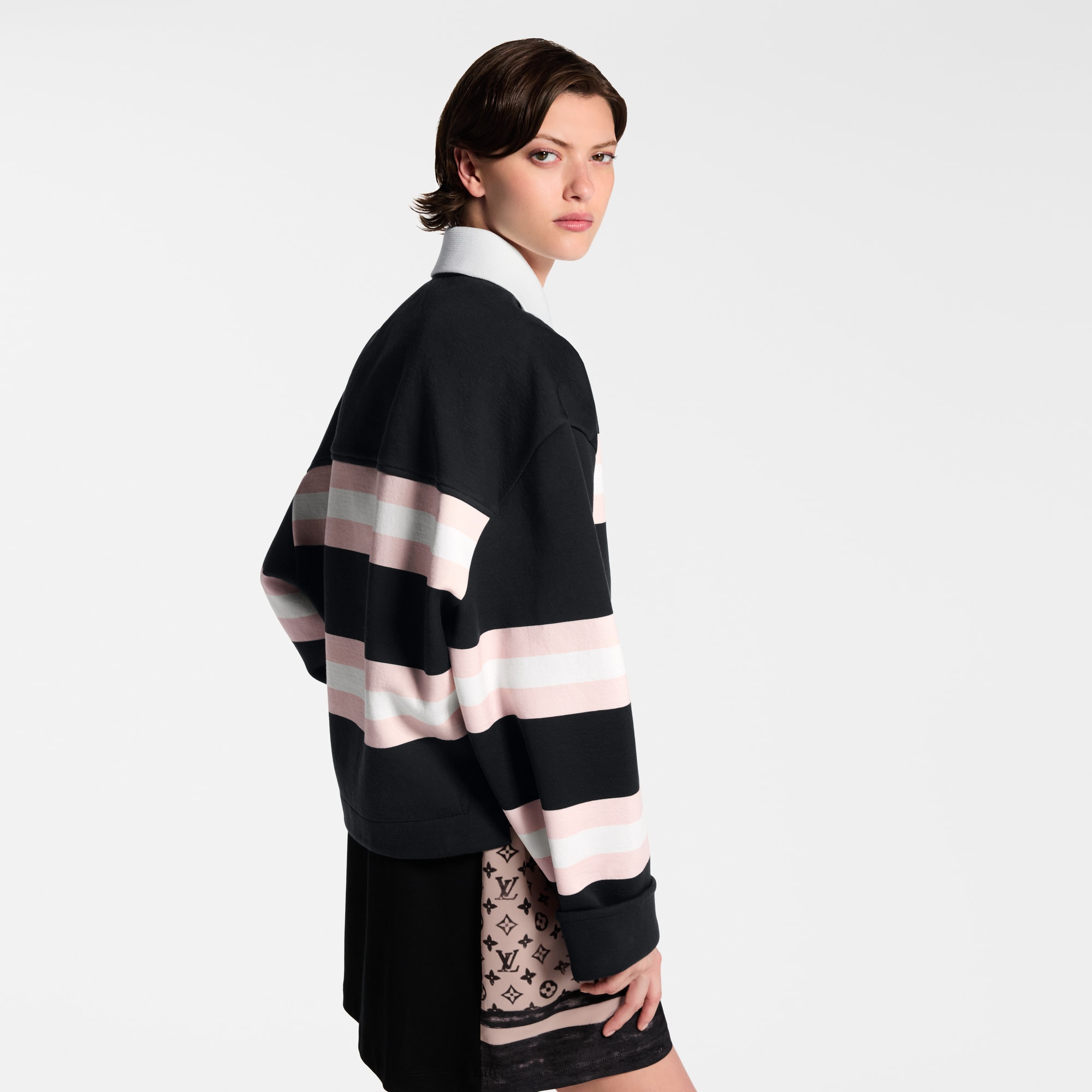 Chunky Stripes Polo Top  in Women