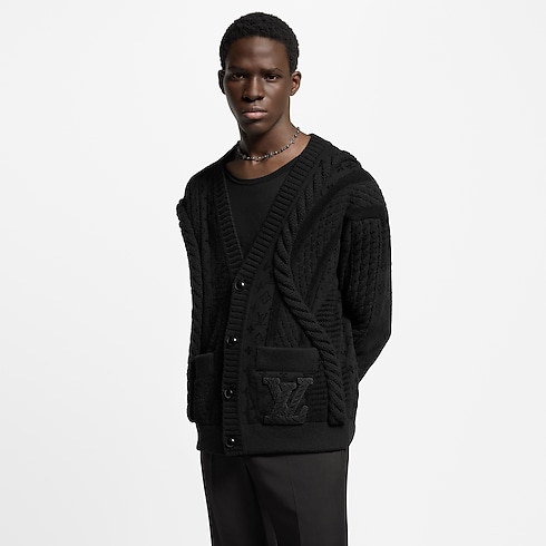 Chunky Wool-Blend Cable Cardigan in Men's Ready to Wear All Ready-To-Wear collections by Louis Vuitton (Product zoom)