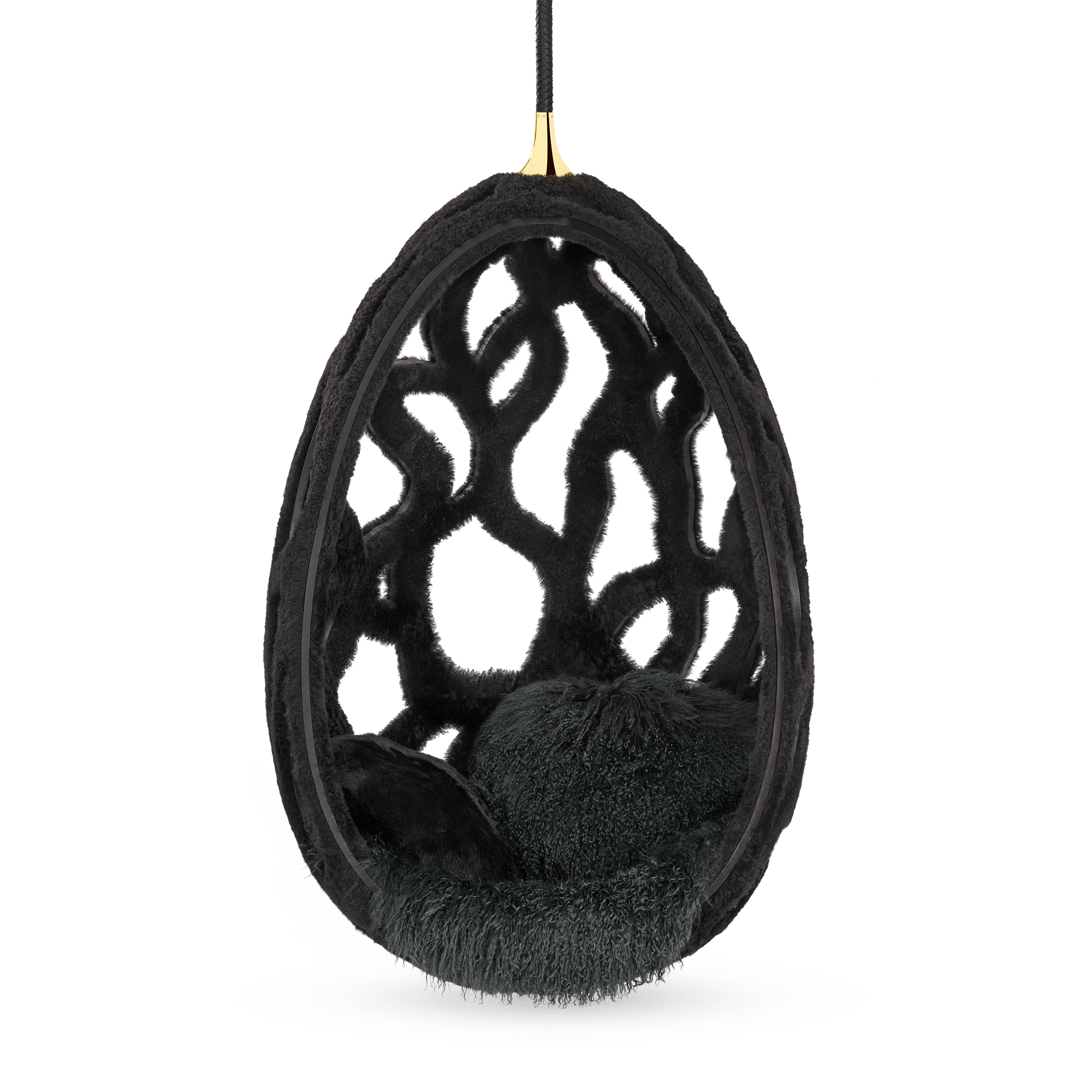 أرجوحة Cocoon Fur من تصميم Campana Brothers الفراء in الصناديق، السفر والمنزل