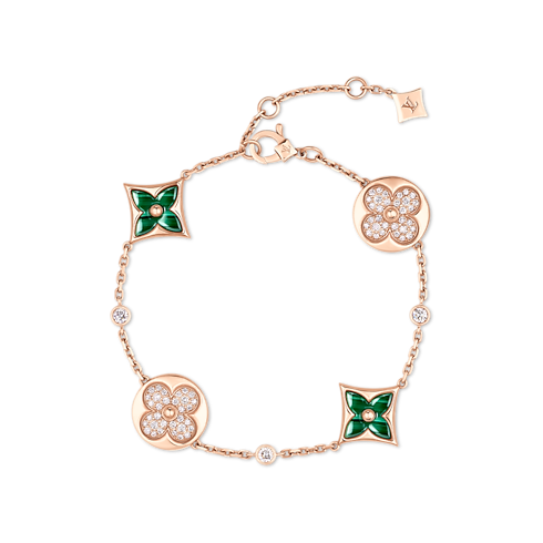 سوار Color Blossom BB Star and Sun Multi-Motif، من الذهب الوردي والمالاكيت والألماس in المجوهرات's الفئات الأساور collections by Louis Vuitton (تكبير صورة المنتج)