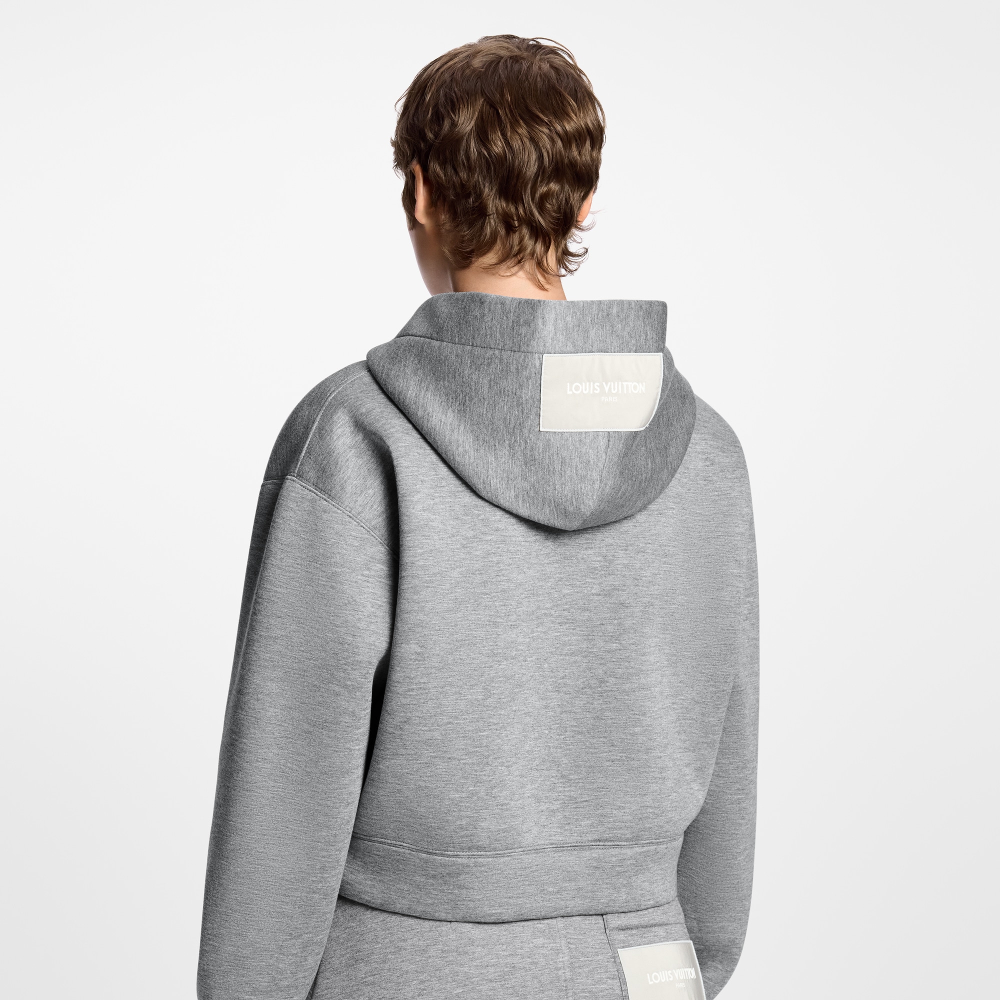 Cropped Monogram Scarf Hoodie  in Women