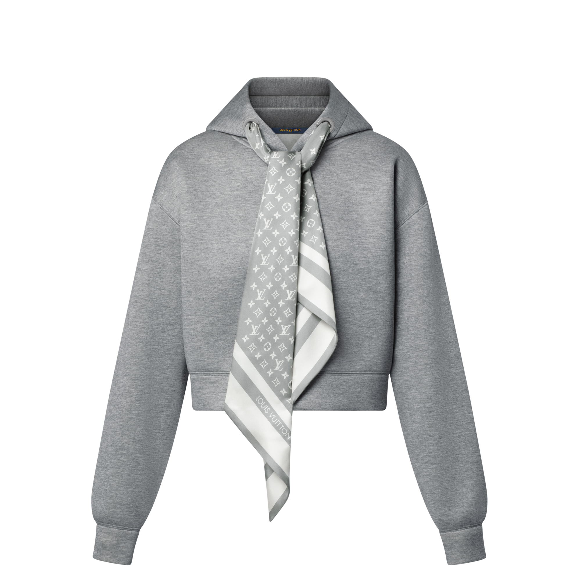 Cropped Monogram Scarf Hoodie  in Women