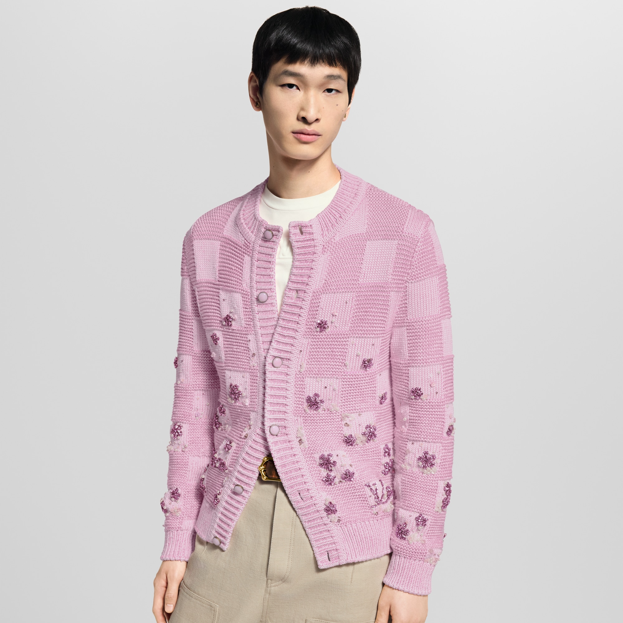 Damier Embroidered Cardigan Luxury All Ready-To-Wear Ready to