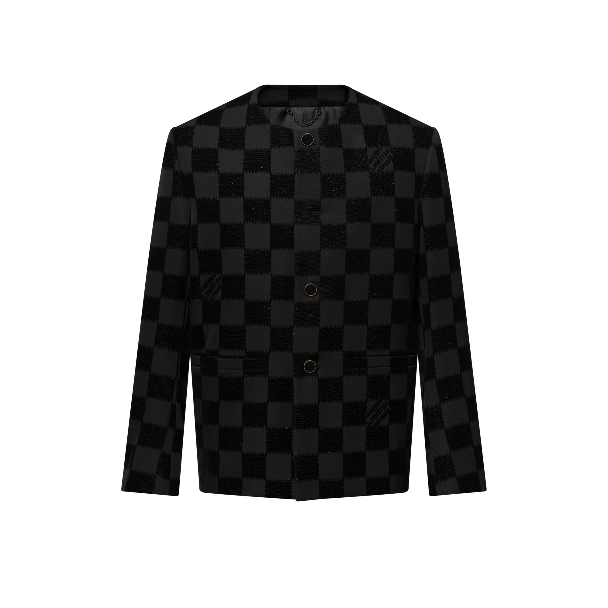 Damier Flock Collarless Jacket  in Men