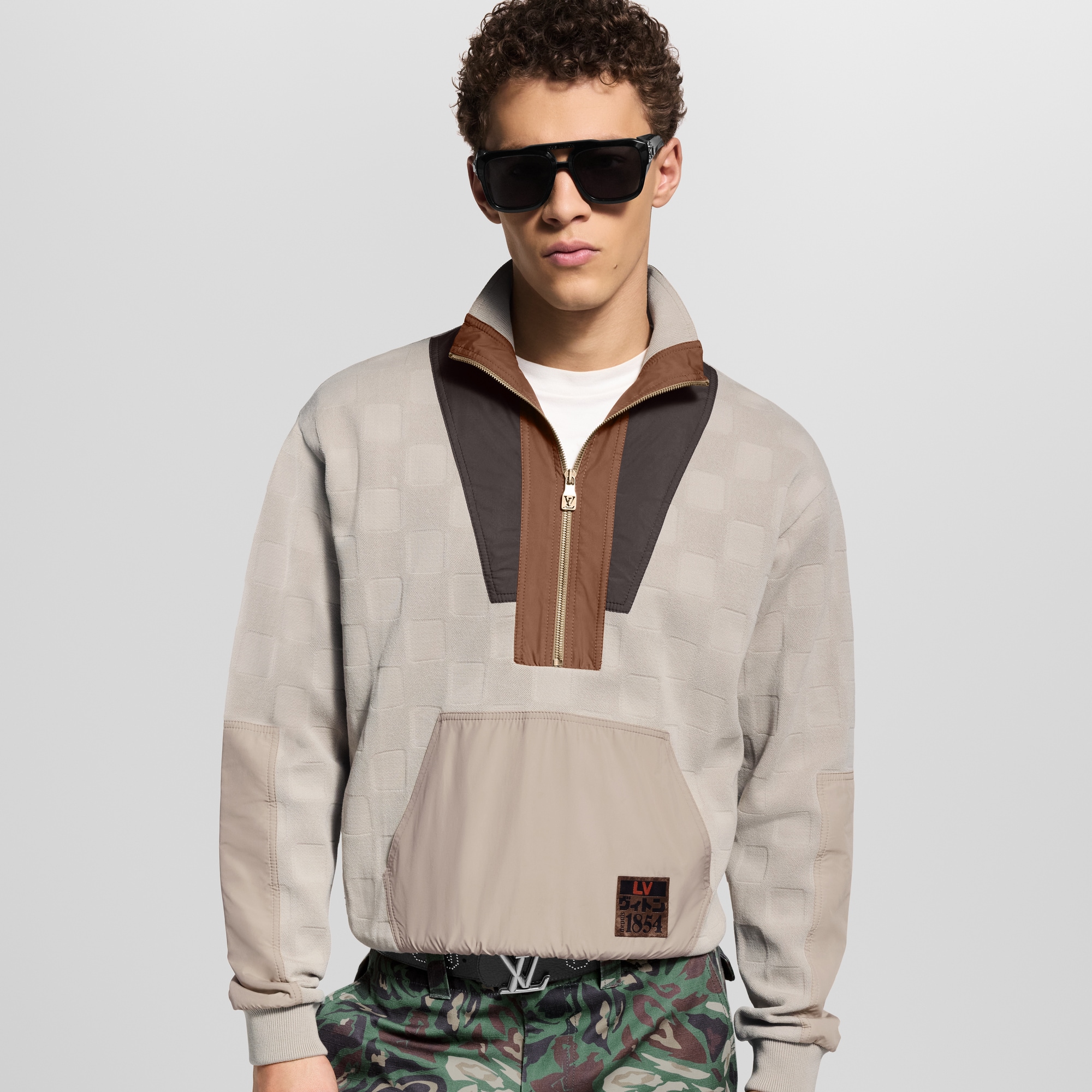 Damier Hybrid Half-Zip Workwear Pullover  in Men