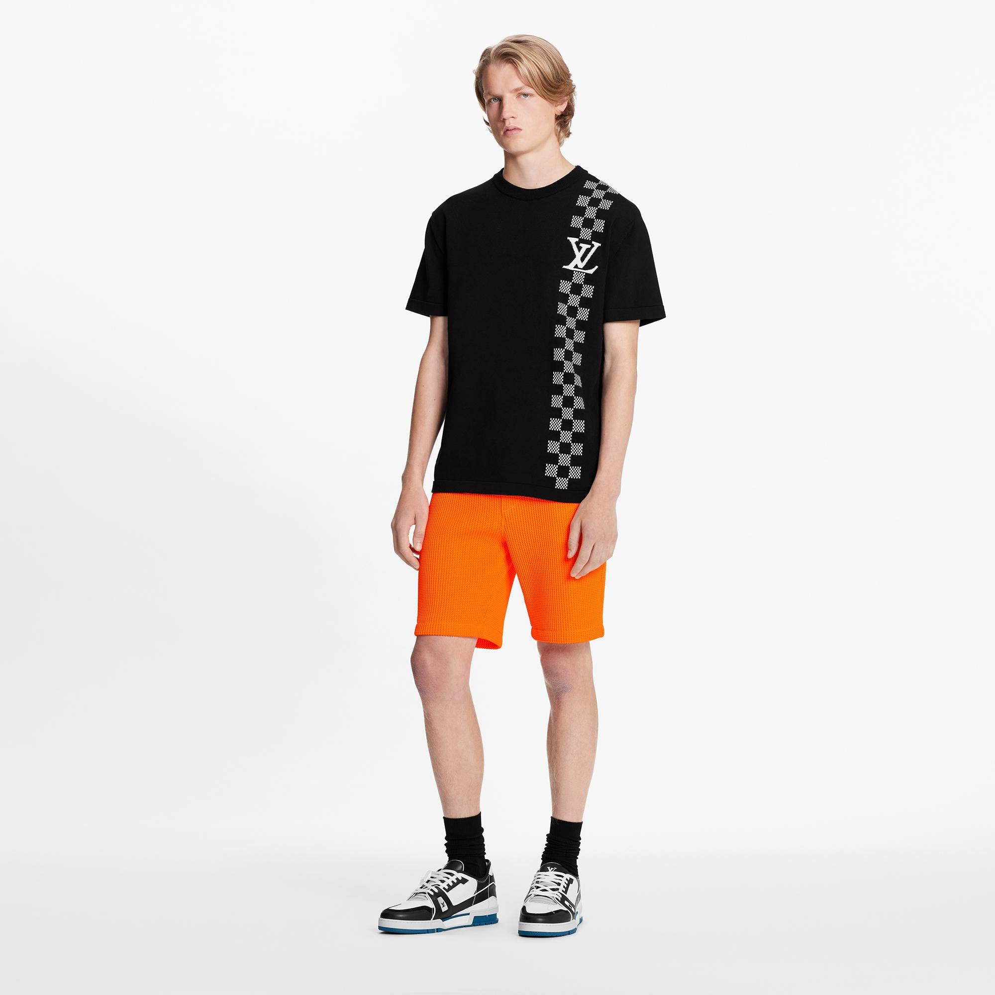 お洒落 Louis Vuitton Men S Damier Stripe Jacquard Tシャツ 柔らかい Sylvaniatownshippolice Com
