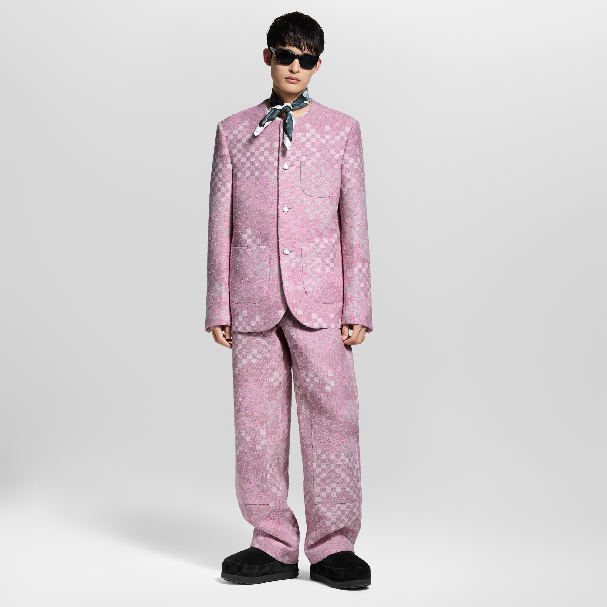 جاكيت من التويد بدون ياقة يحمل نقشة Damoflage  in الرجال