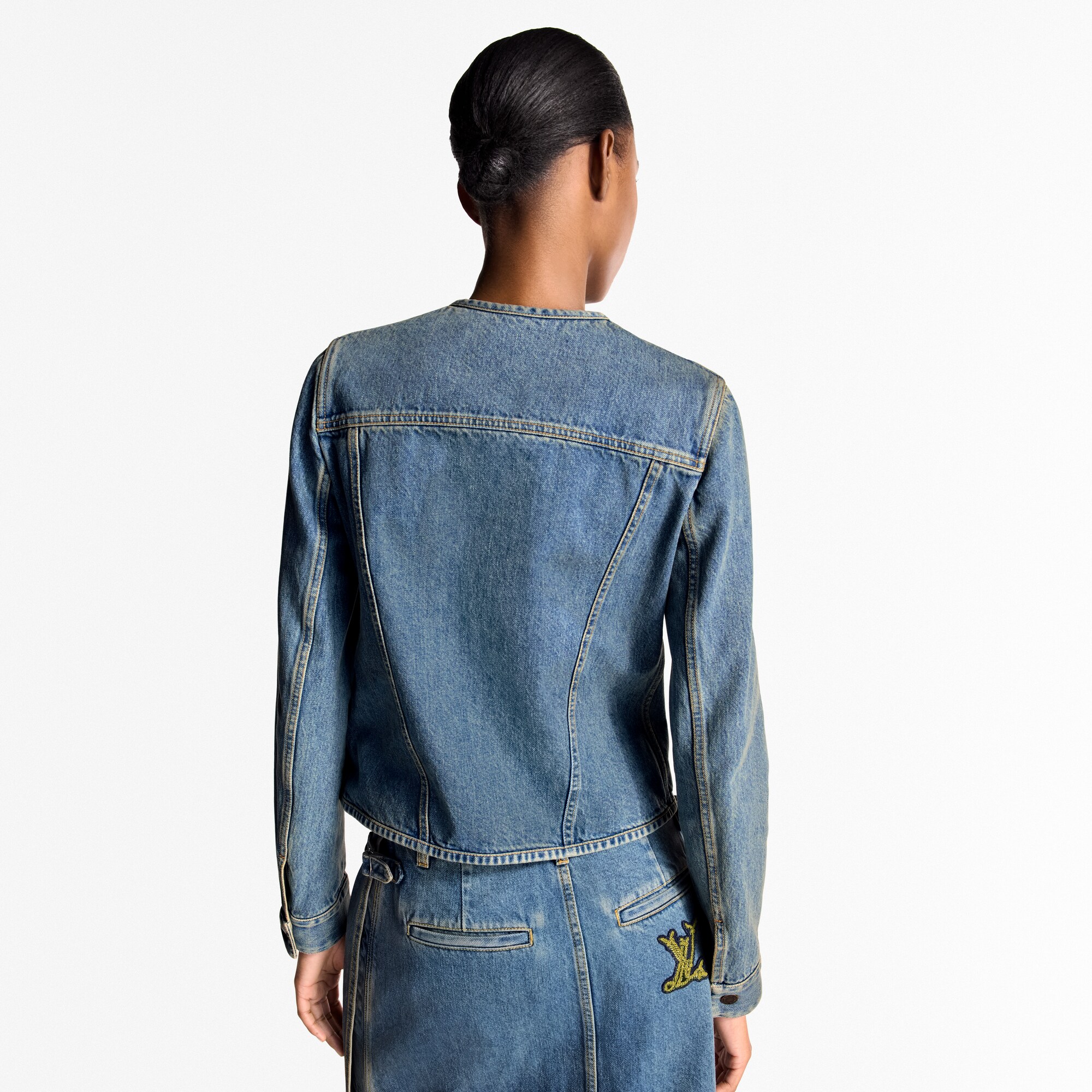 Denim Fitted Jacket   in Women