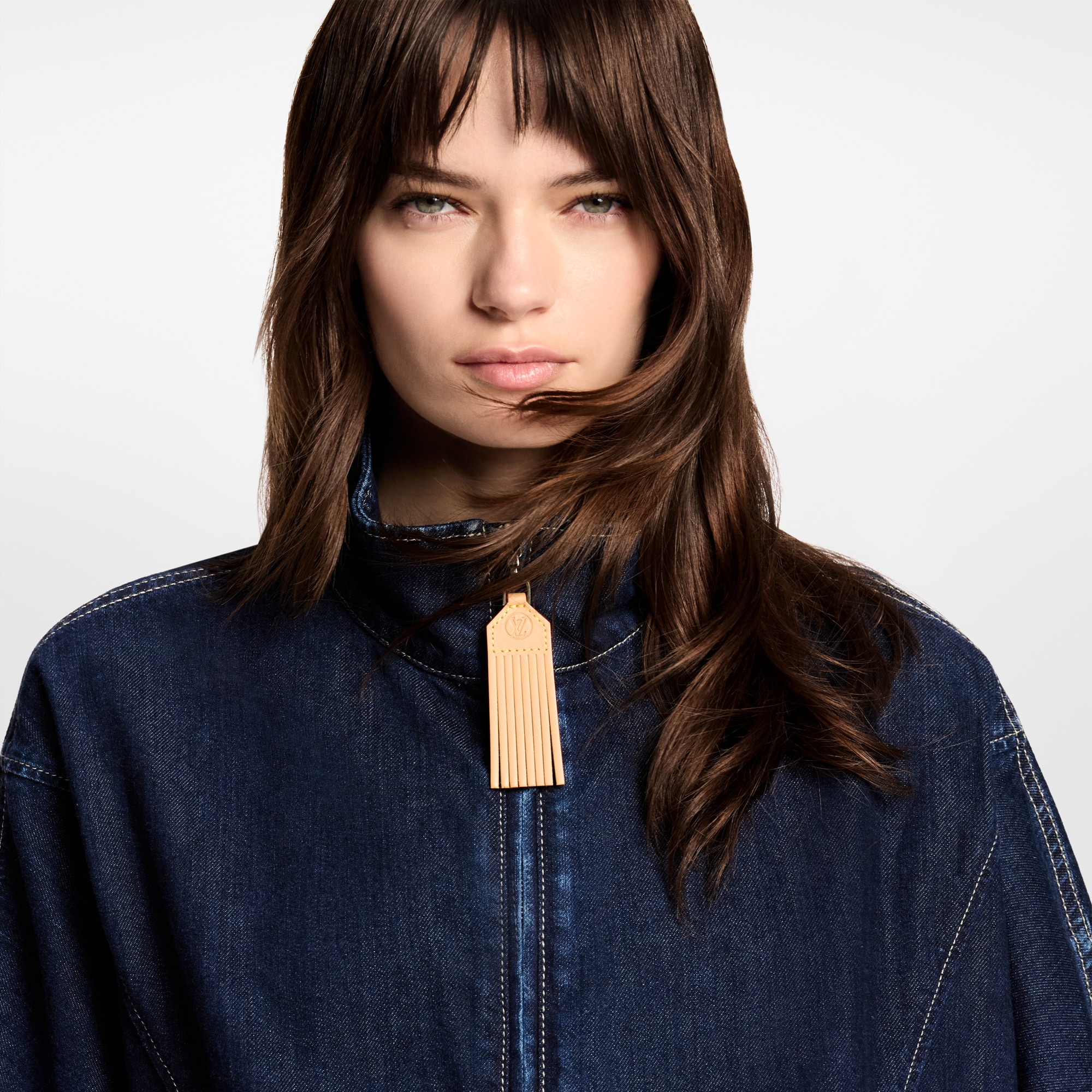 Denim Zip-Up Jacket  in Women