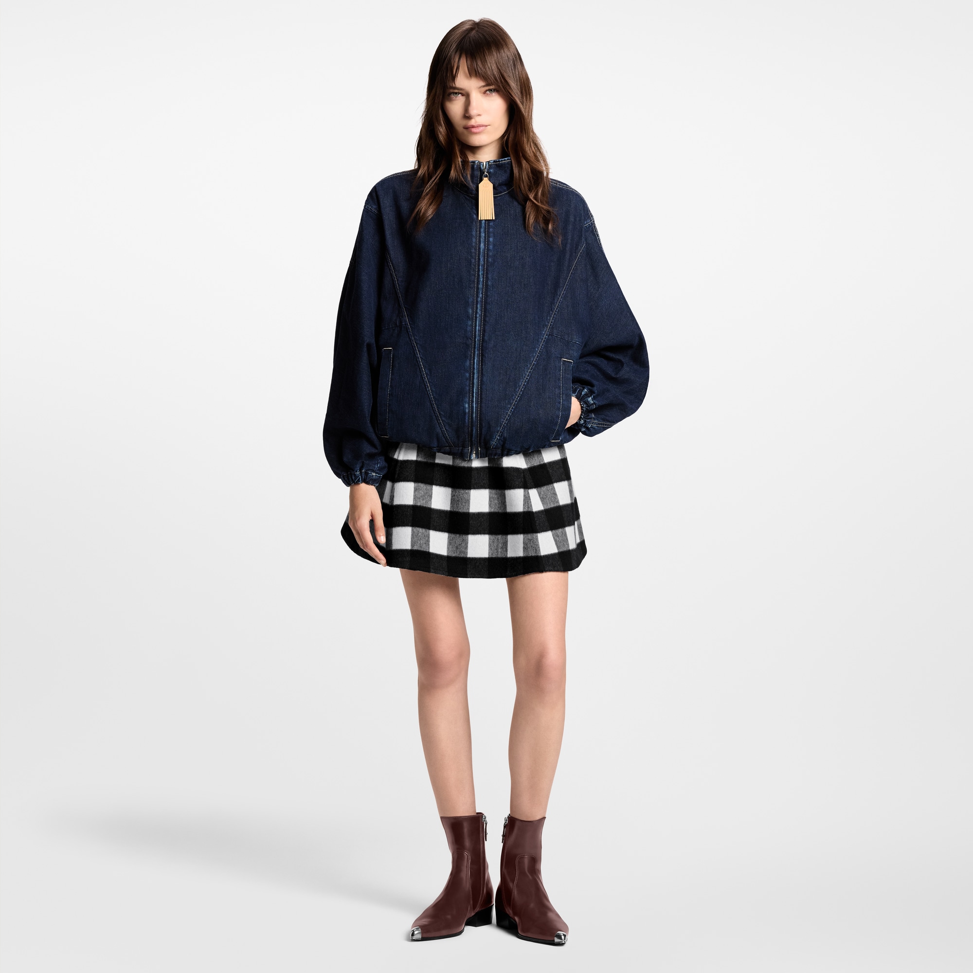 Denim Zip-Up Jacket  in Women