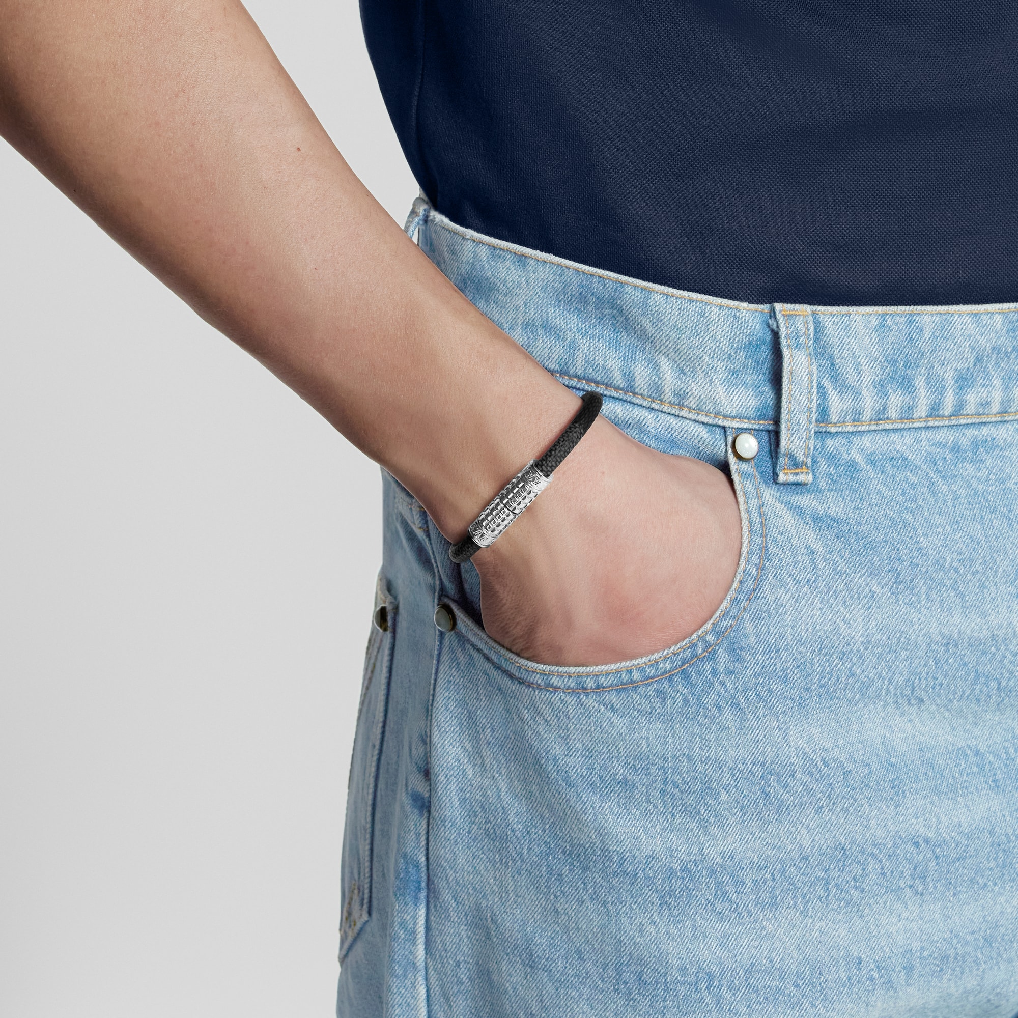 Digit Bracelet Damier Graphite in Men