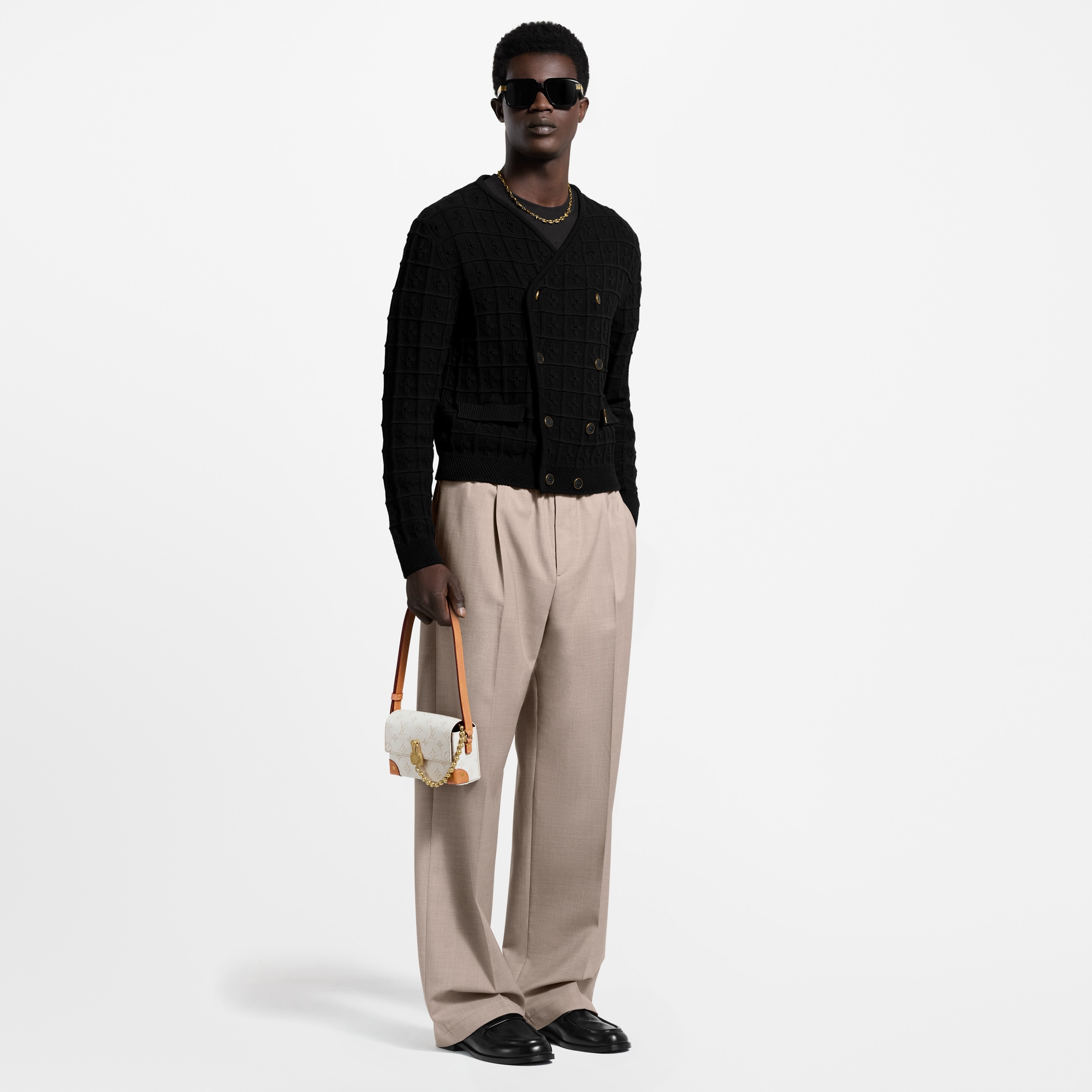 Double-Breasted Knit Jacket  in Men