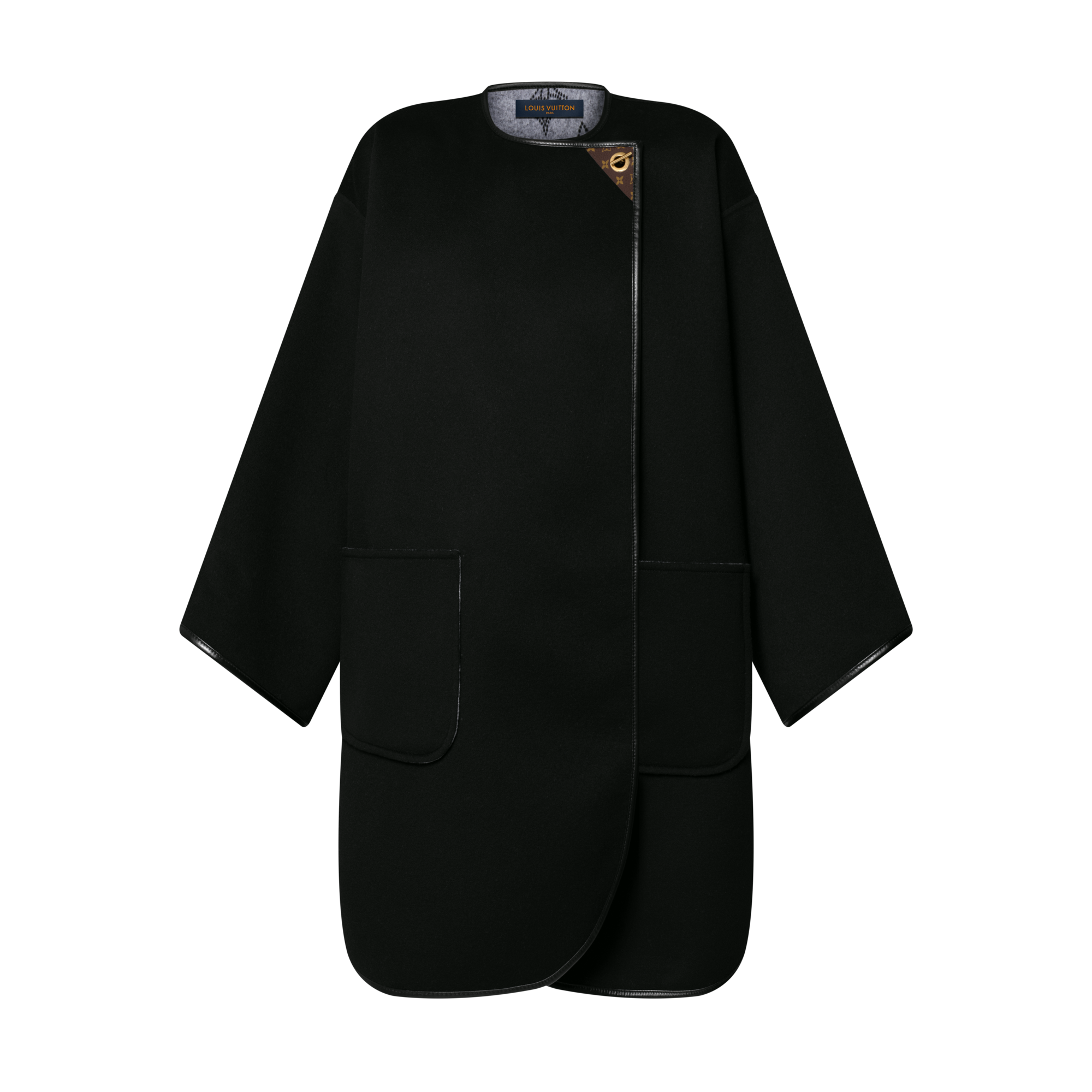 معطف بوجهين، ومشبك بقفل منزلق  in النساء