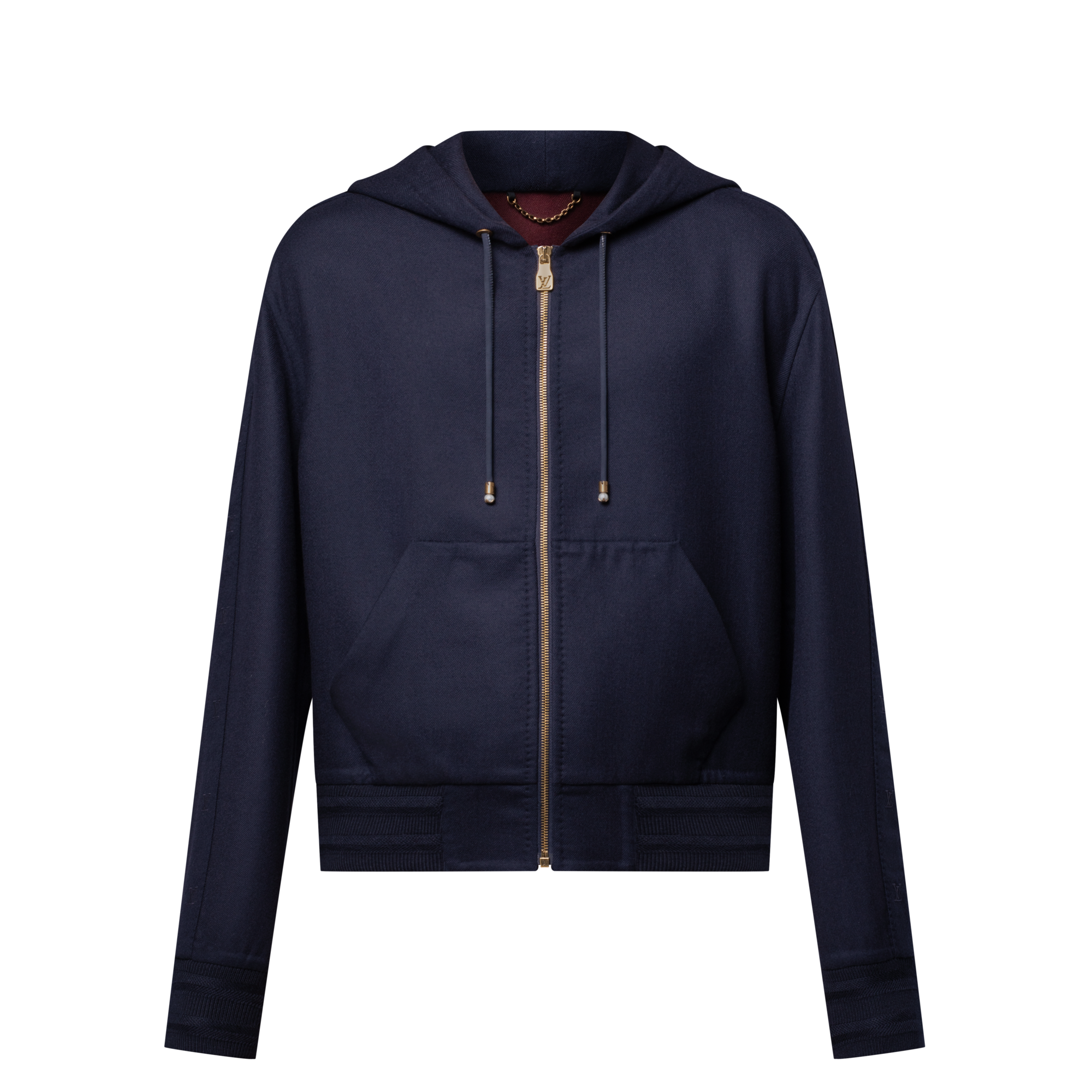Double Face Wool-Silk Blend Hooded Blouson  in Men