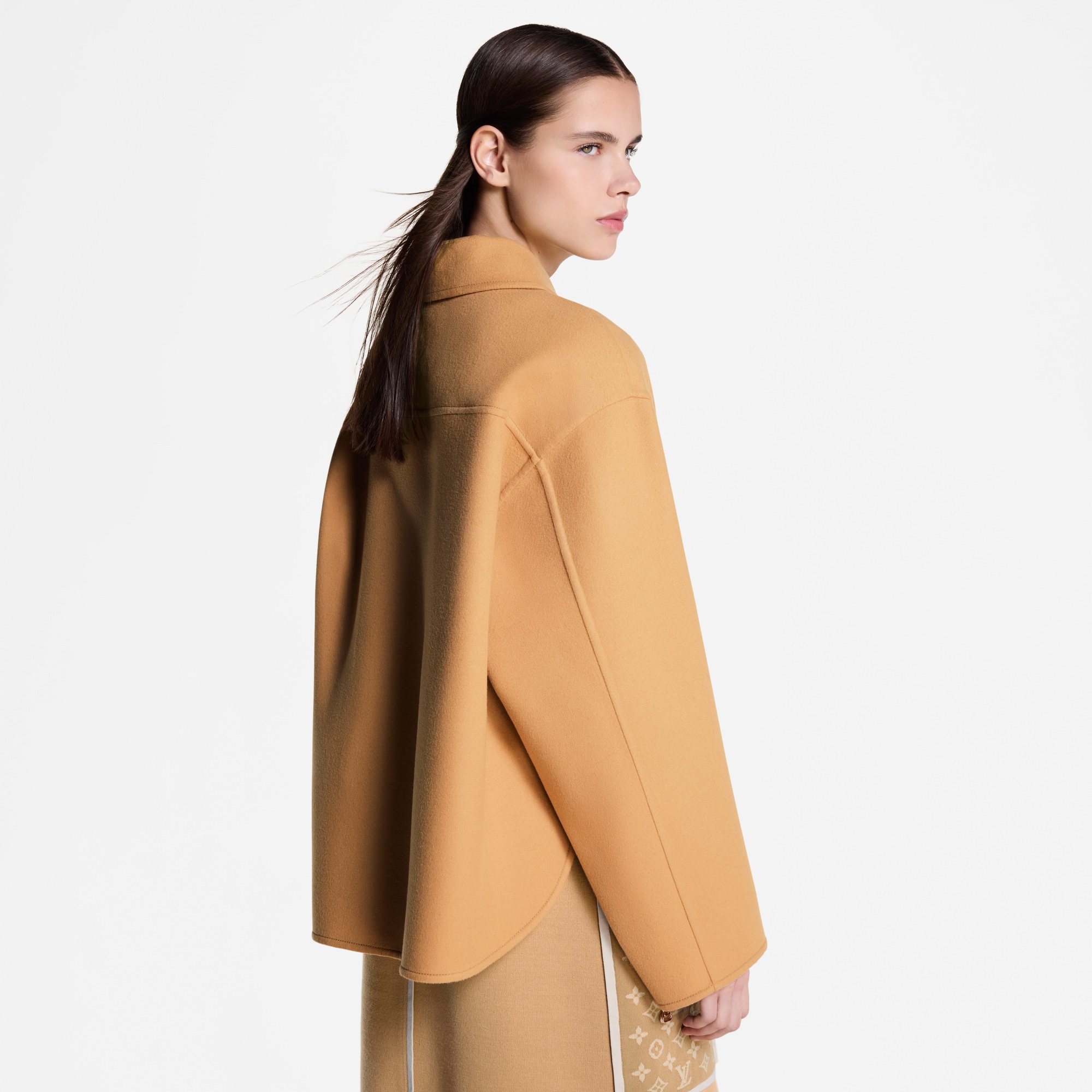 Double Face Zipper Sleeve Overshirt  in Women