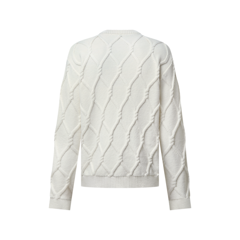 Embellished Cable Knit Wool Blend Pullover in Men's Ready to Wear All Ready-To-Wear collections by Louis Vuitton (Product zoom)