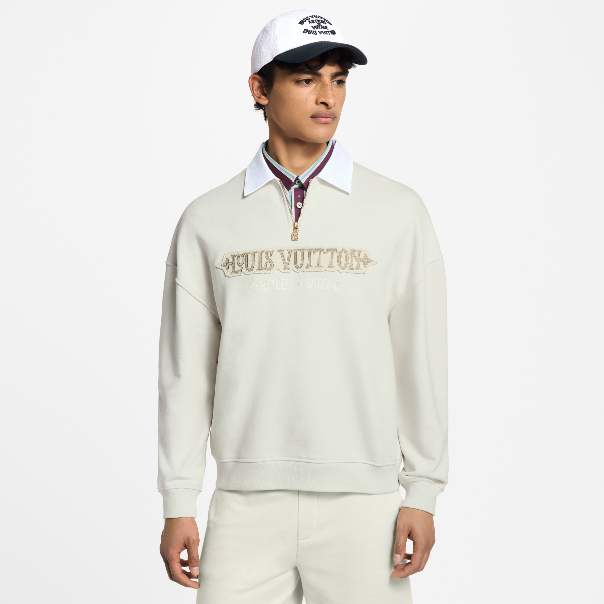 Embellished Half Zip Sweatshirt  in Men