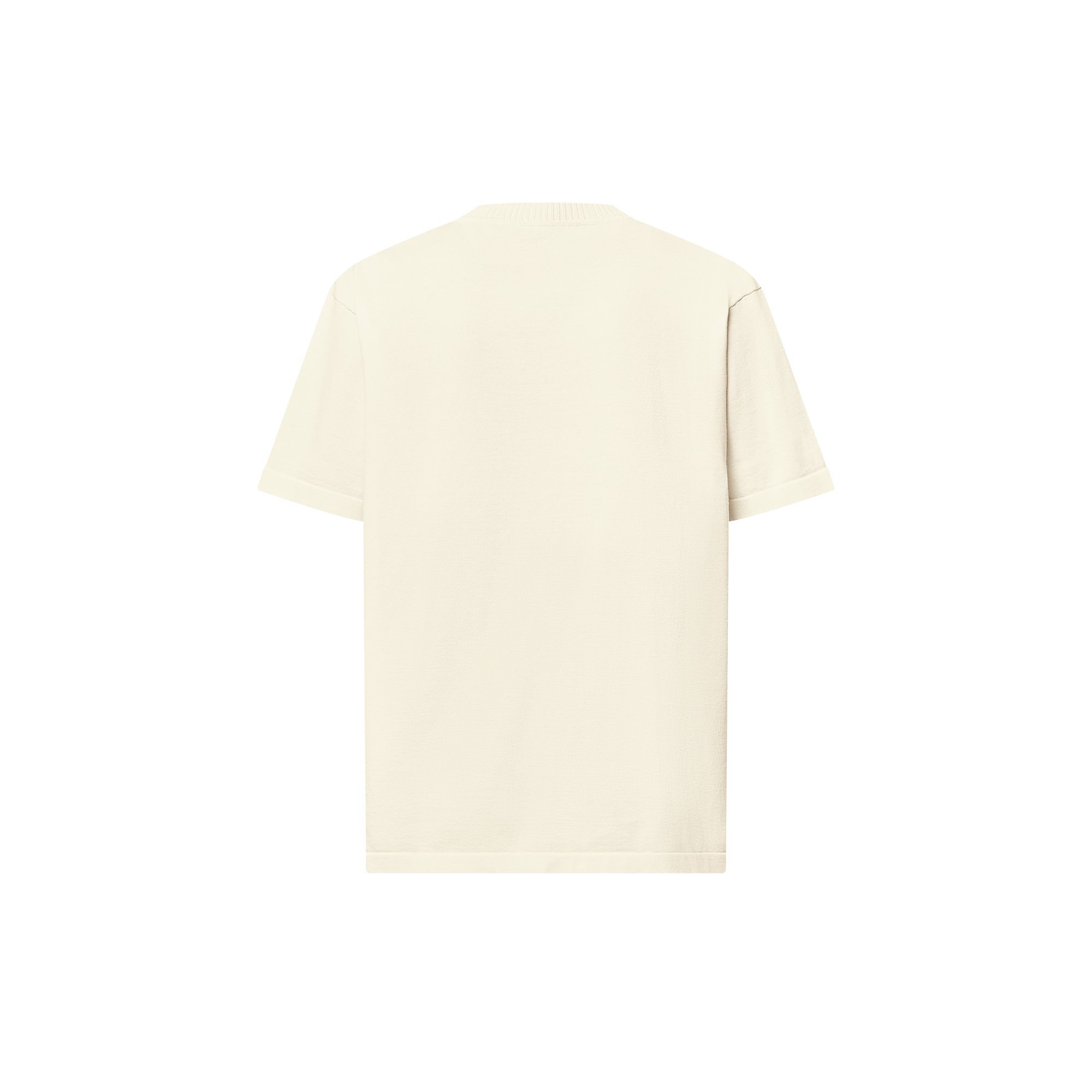 كنزة مزخرفة من القطن بياقة مستديرة وأكمام قصيرة  in الرجال