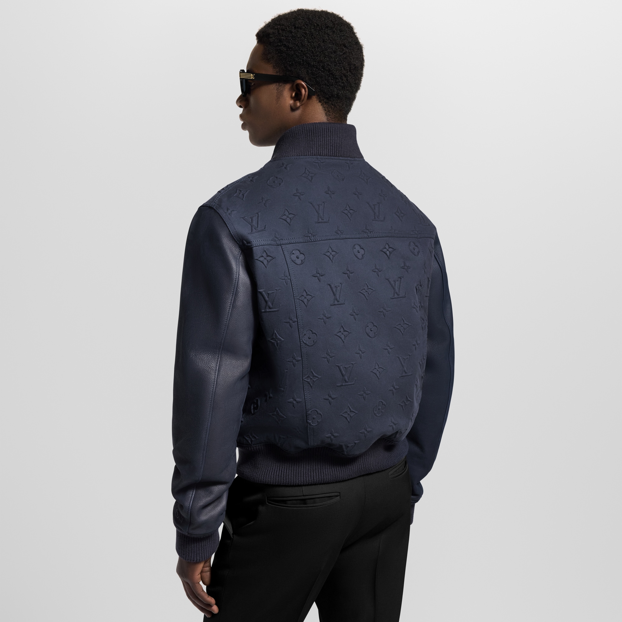 جاكيت Varsity من القطن مزين بنقشة Monogram  in الرجال