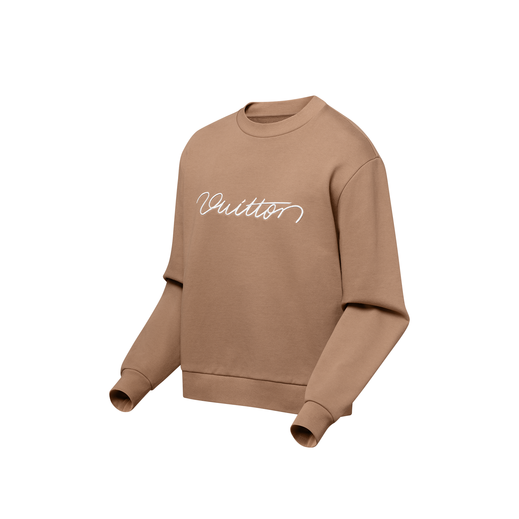 كنزة مطرزة من القطن بياقة مستديرة  in النساء