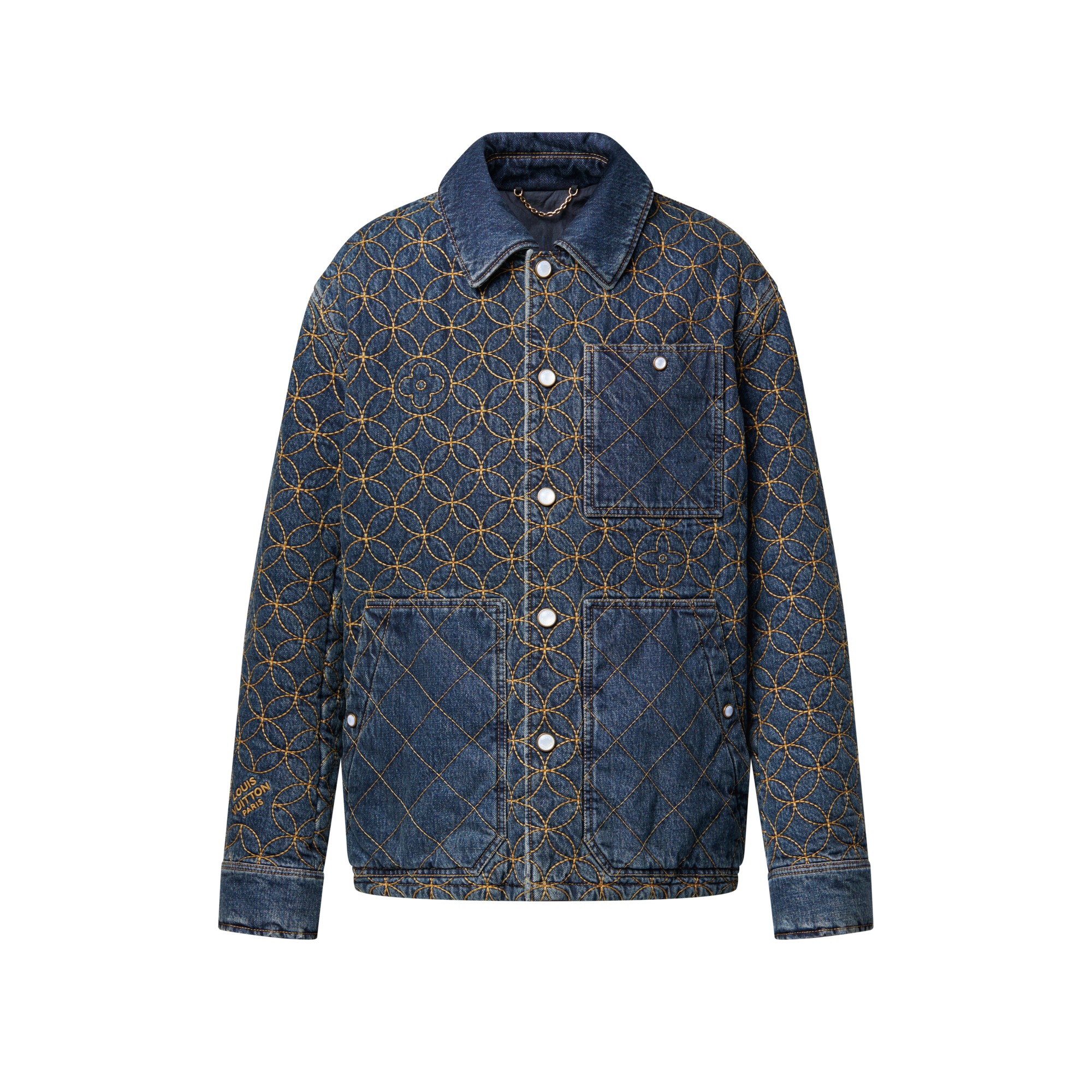Embroidered Denim Blouson  in Men