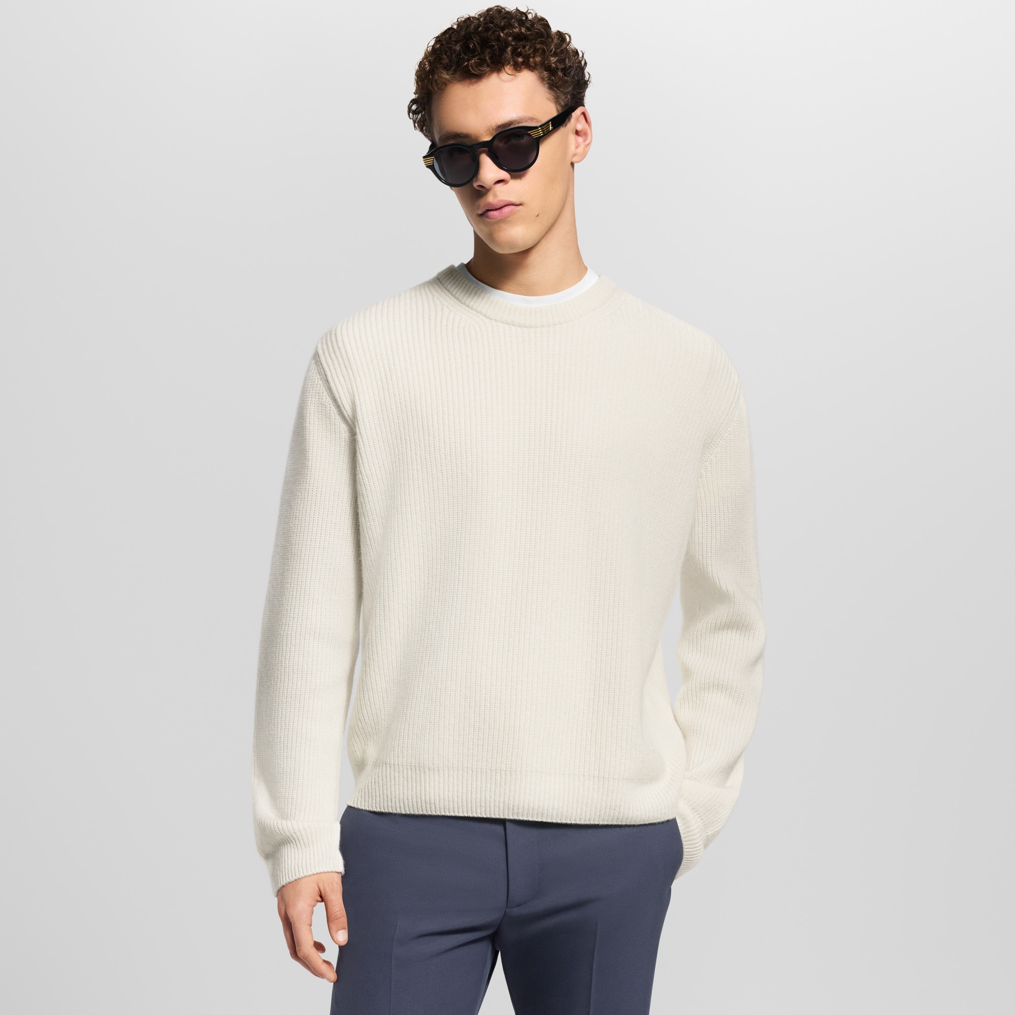 Embroidered Signature Cashmere Crewneck  in Men