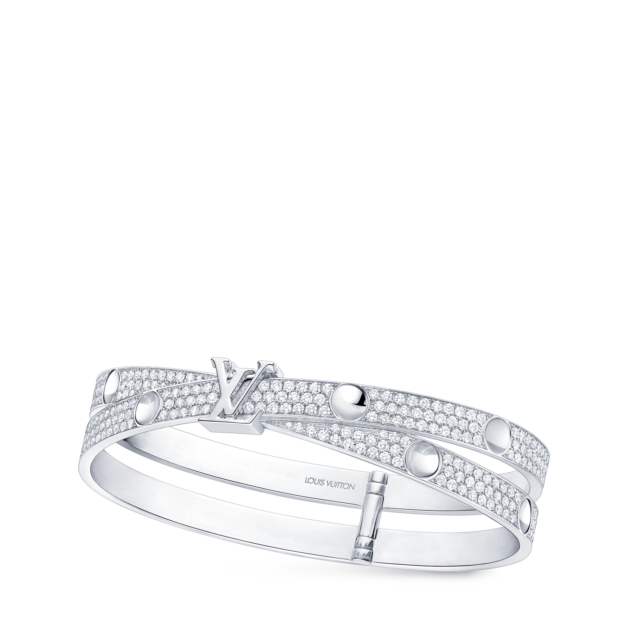 Empreinte Double Bangle, White Gold and Diamonds  in Jewelry