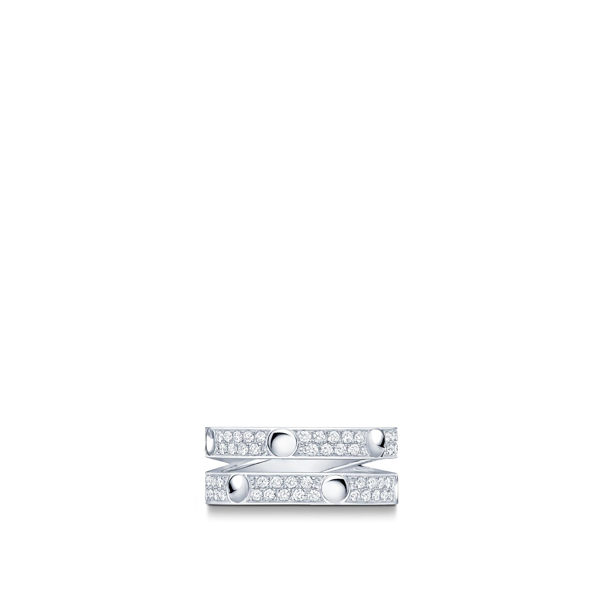 Empreinte Double Ring, White Gold and Diamonds  in Jewelry