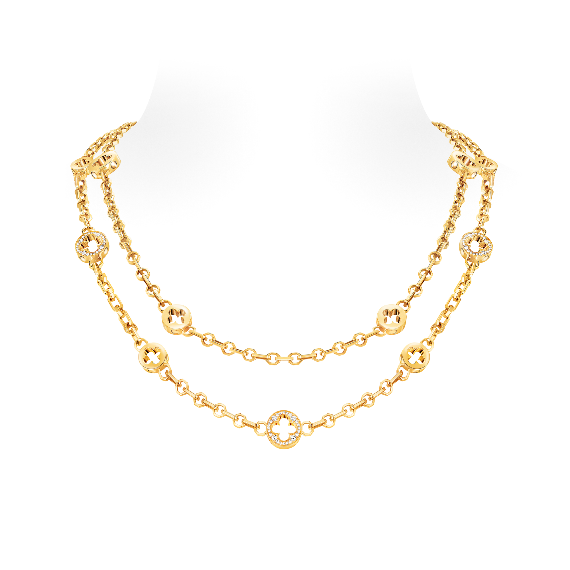 Empreinte Transformable Long Necklace, Yellow Gold and Diamonds  in Jewelry