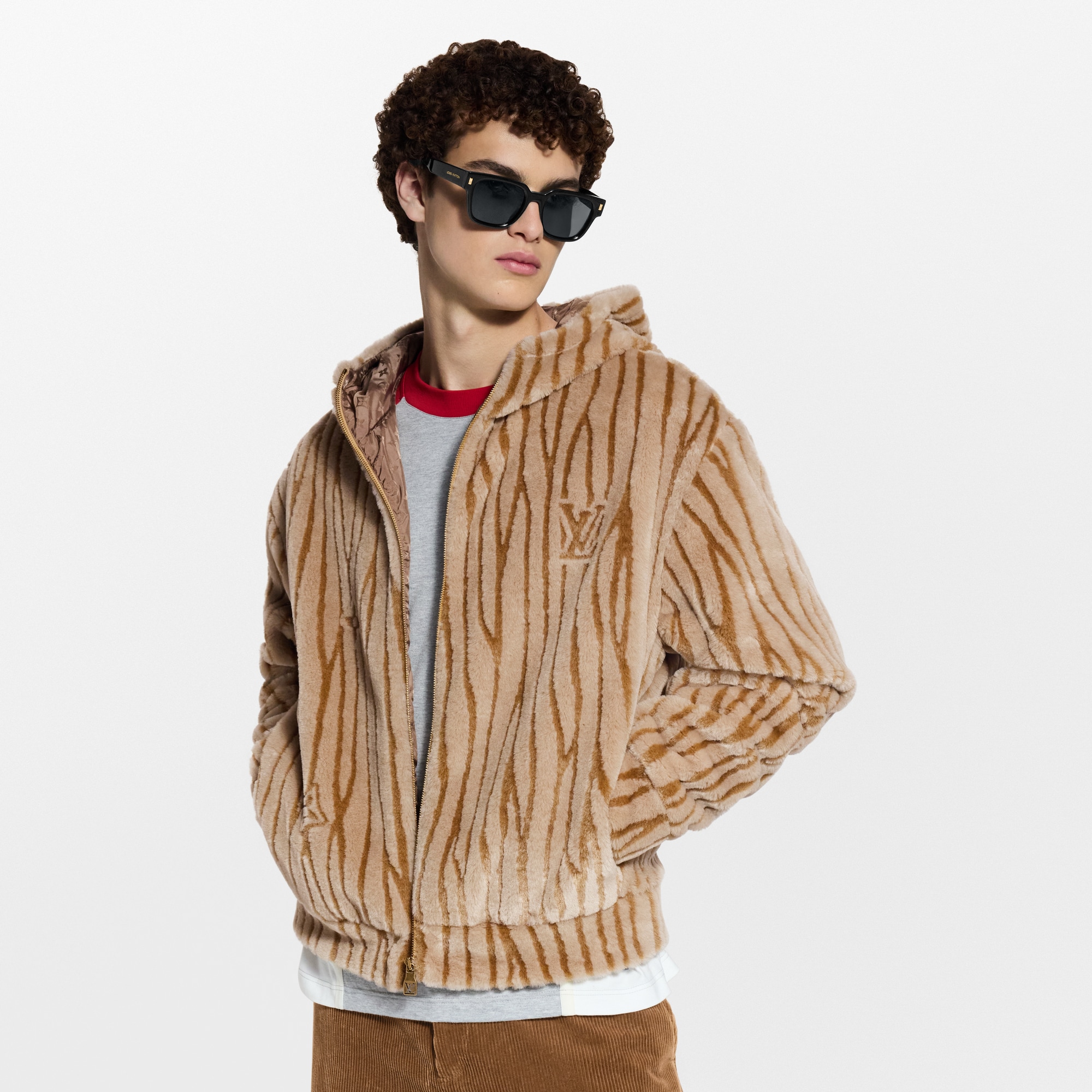 جاكيت قصير بغطاء رأس من الصوف الخفيف بنقشة Epi  in الجديد