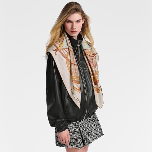 Flower And Straps Square 90 S00 in Women's Accessories Silk Squares and Bandeaus collections by Louis Vuitton (Product zoom)