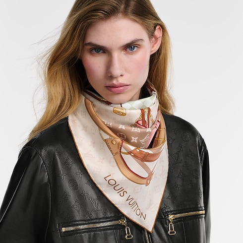 Flower And Straps Square 90 S00 in Women's Accessories Silk Squares and Bandeaus collections by Louis Vuitton (Product zoom)