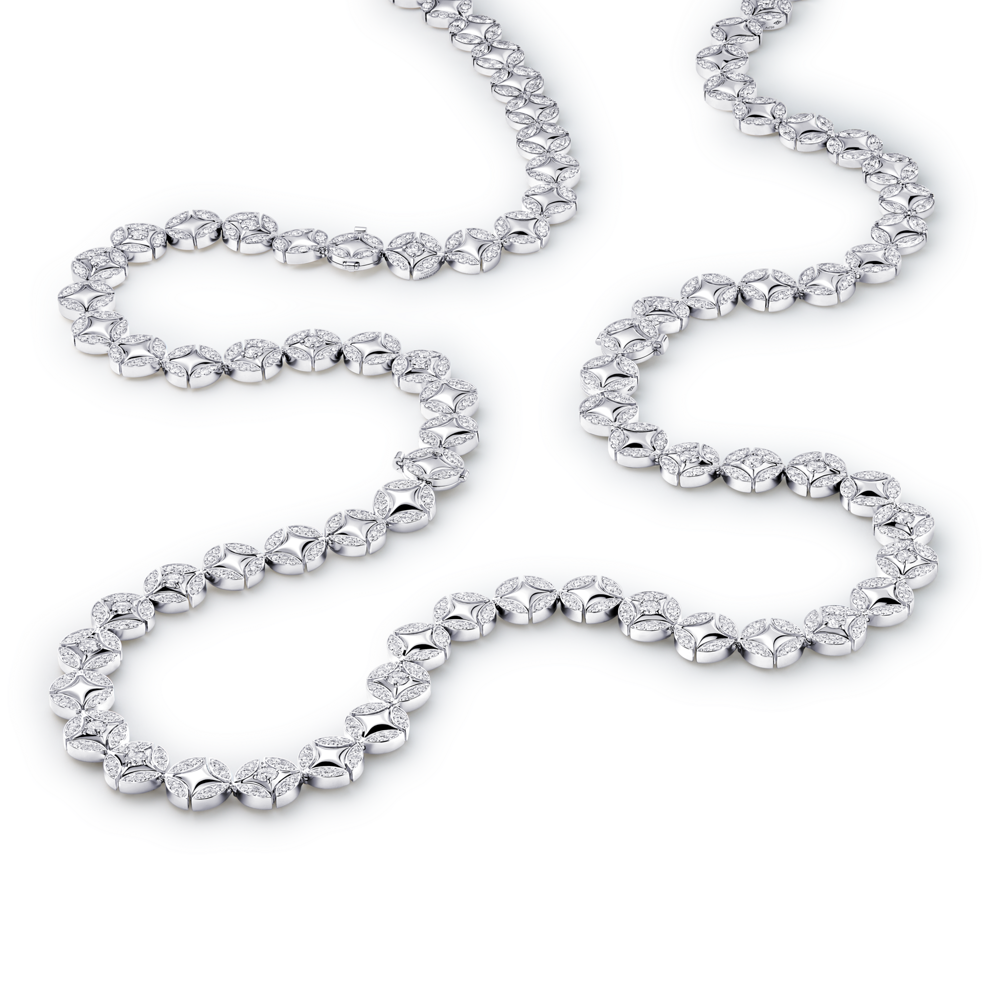 Galaxie Long Necklace, White Gold and Diamonds  in Les Extraordinaires