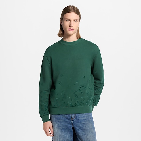 Gradient Signature Flock Print Crewneck in Men's Ready to Wear Knitwear and Sweatshirts collections by Louis Vuitton (Product zoom)