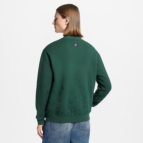Gradient Signature Flock Print Crewneck in Men's Ready to Wear Knitwear and Sweatshirts collections by Louis Vuitton (Product zoom)
