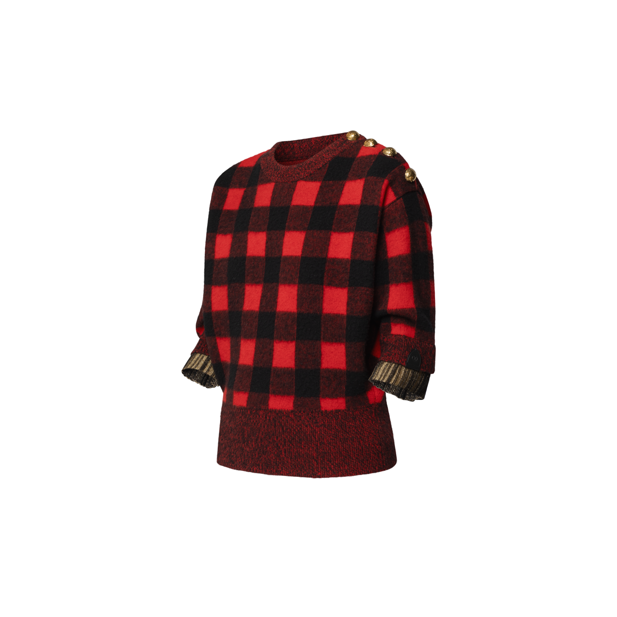 Graphic Check Knit Top  in Women