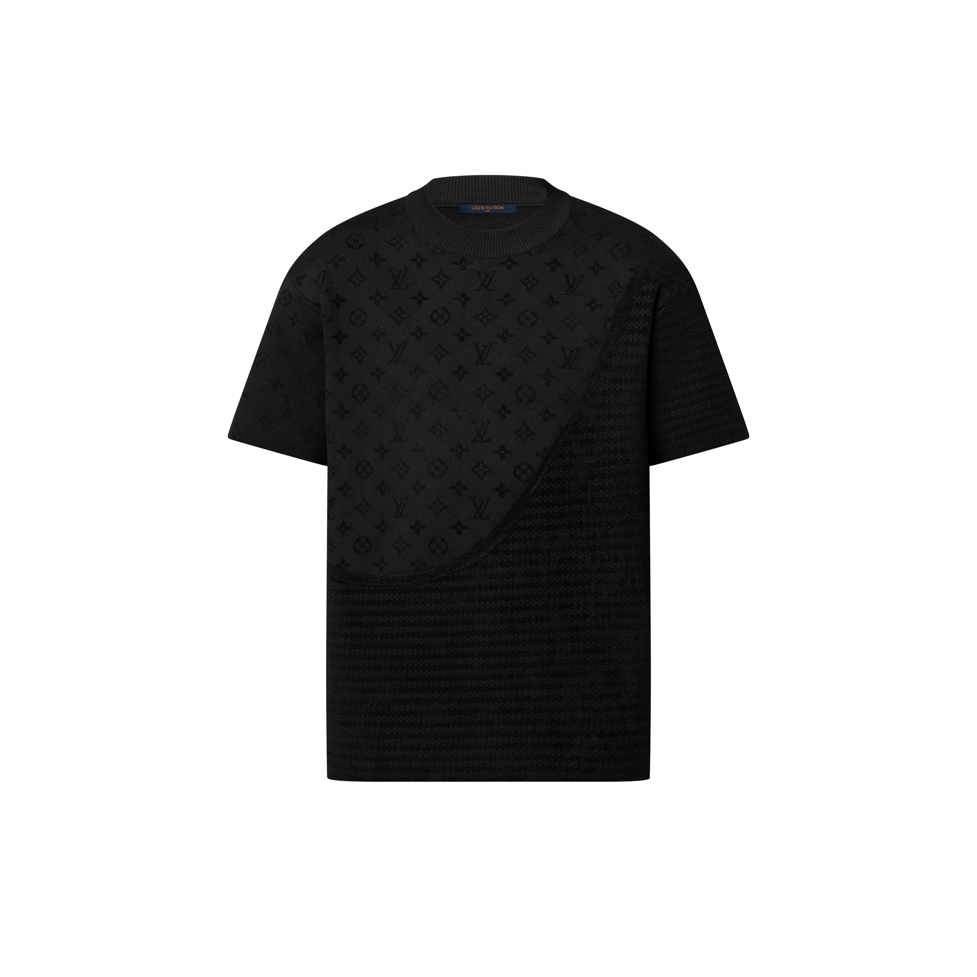 تي شيرت بياقة مستديرة وأكمام قصيرة مزين بجاكار غرافيكي  in الرجال