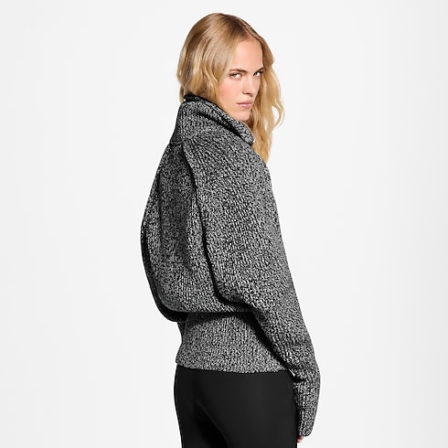 Heathered Half-Zip Pullover cropped worn view
