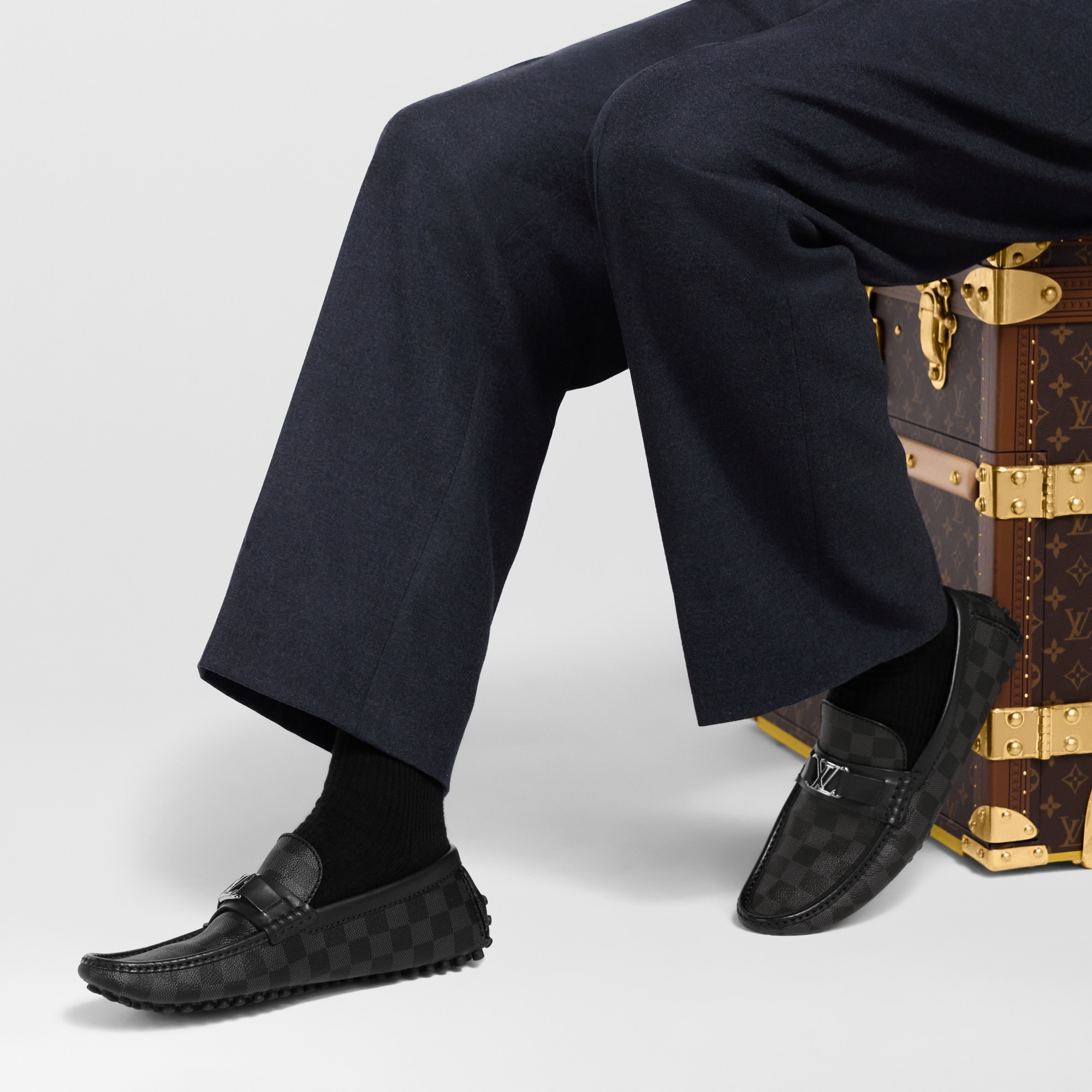 Hockenheim Moccasin Damier Graphite Canvas in Men