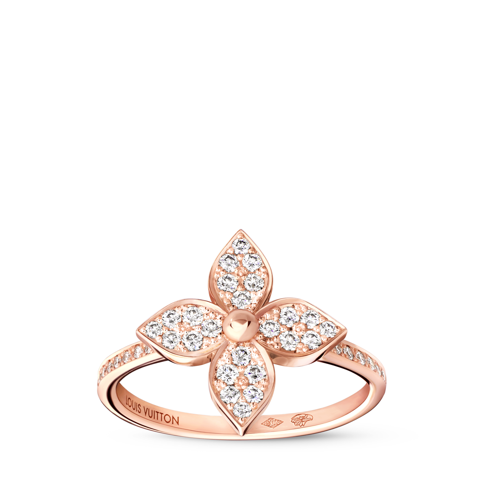 Idylle Blossom Ring, Pink Gold and Diamonds Luxury Rings