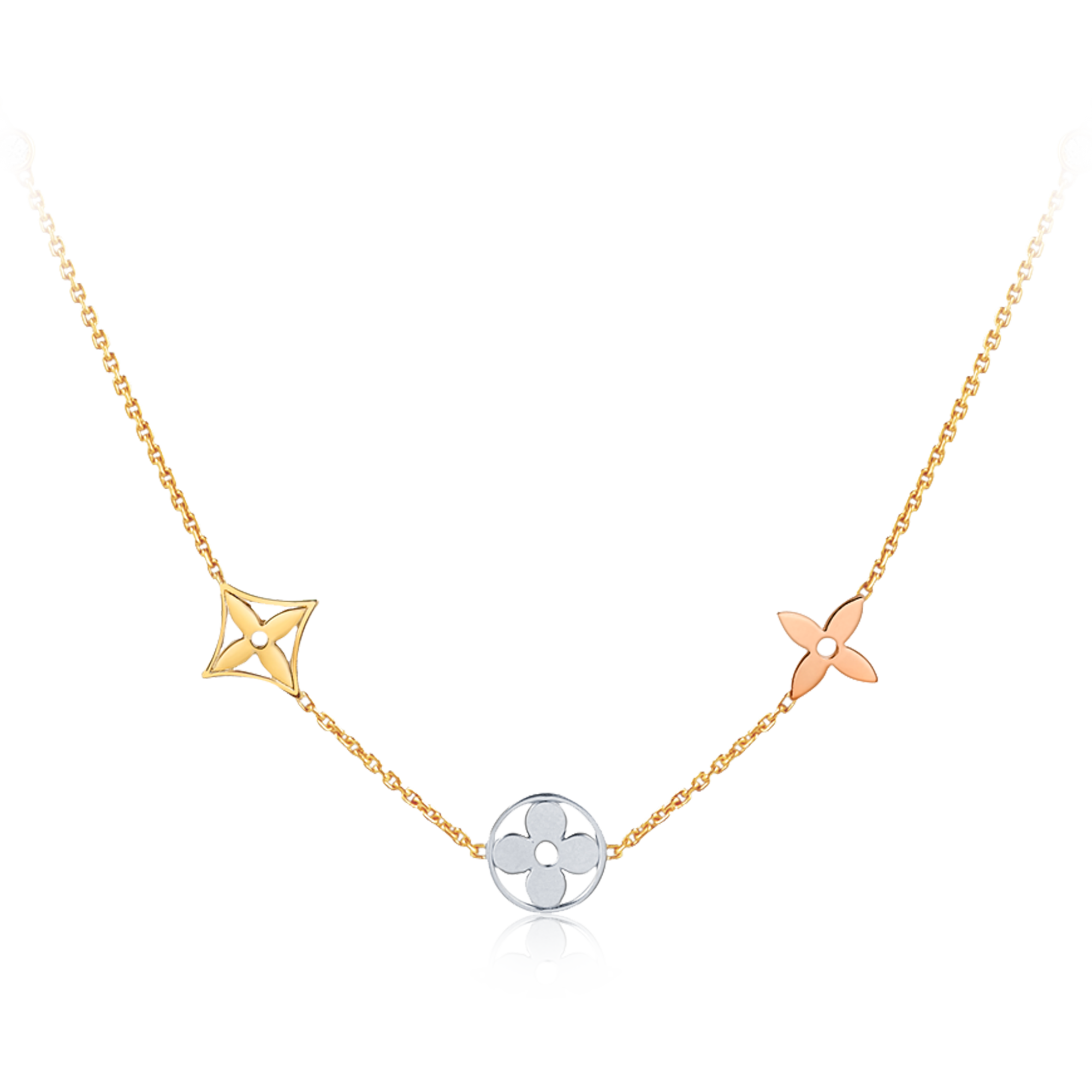 Idylle Blossom sautoir, 3 golds and diamonds  in Jewelry