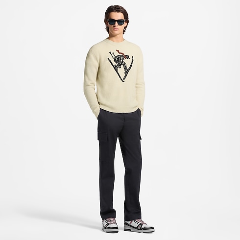 Intarsia Signature Long-Sleeved Pullover in Men's Ready to Wear All Ready-To-Wear collections by Louis Vuitton (Product zoom)