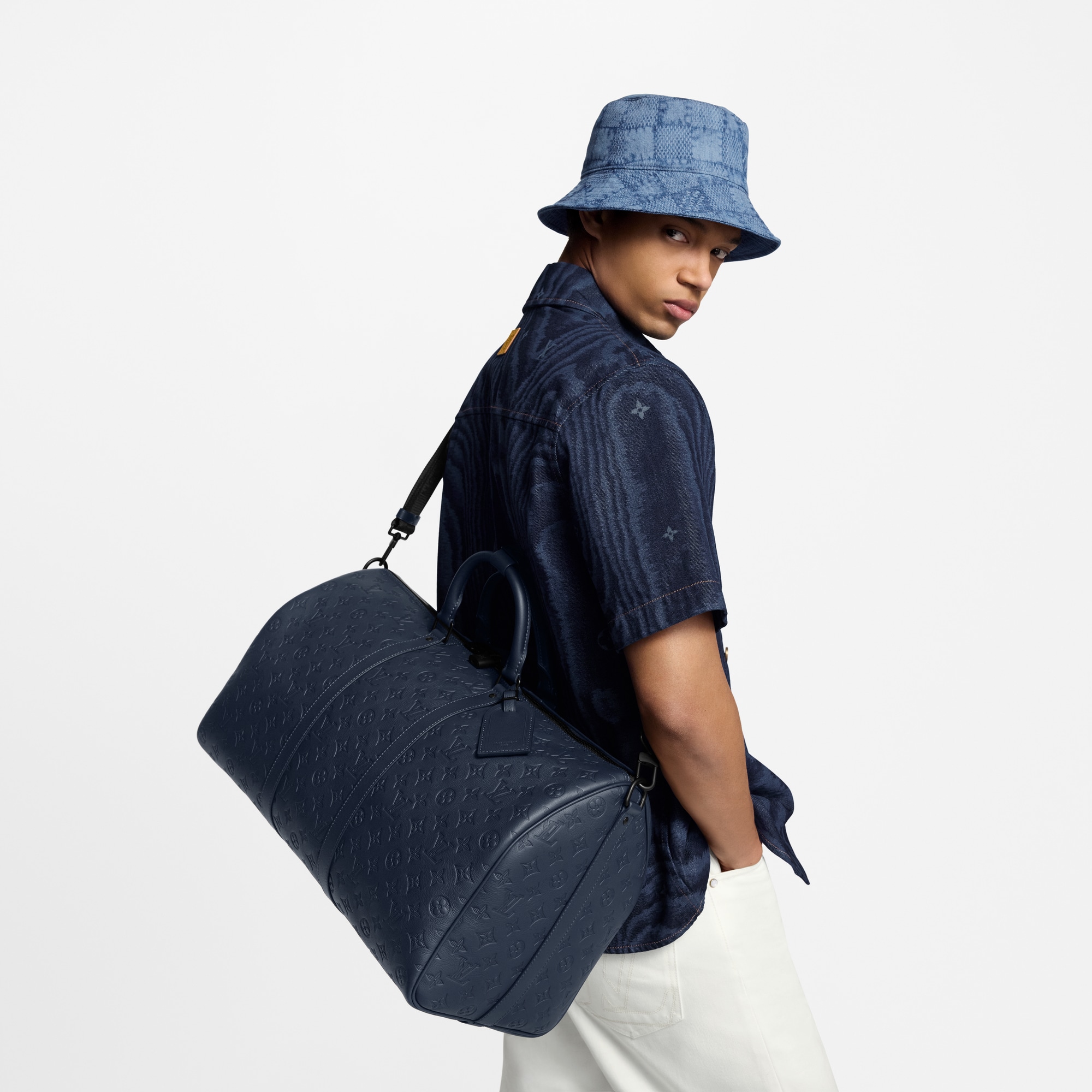 Keepall Bandoulière 50 Monogram Shadow in Bags and Small Leather Goods